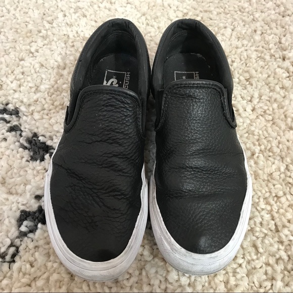 Black Leather Vans - Picture 1 of 5